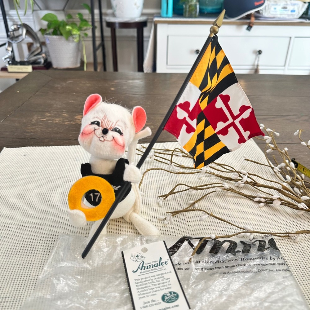 Annalee Doll Maryland State Quarter Mouse Doll w/ State Flag 7" Tall‎ NEW